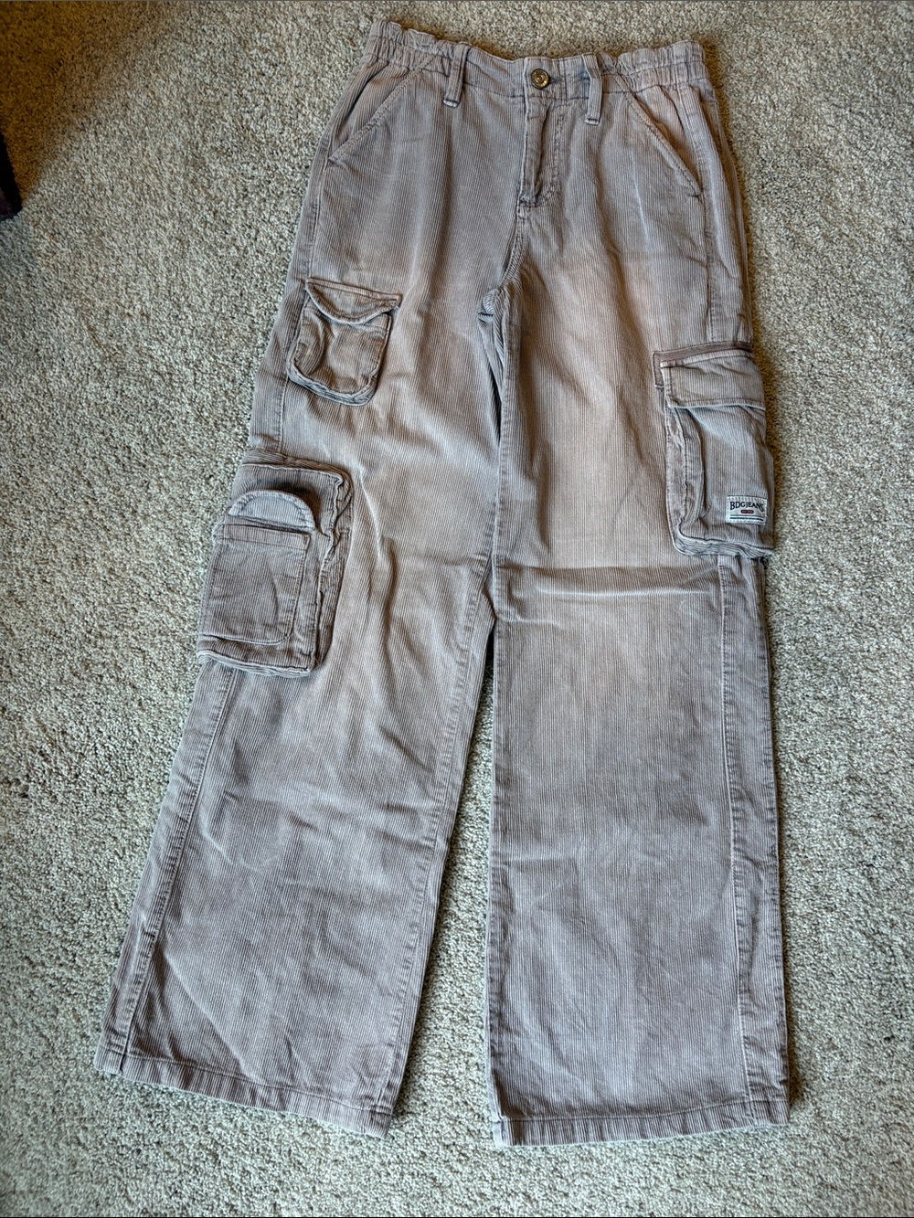 BDG Urban outfitters Women’s Wide-Leg Cargo Trousers in Light Taupe